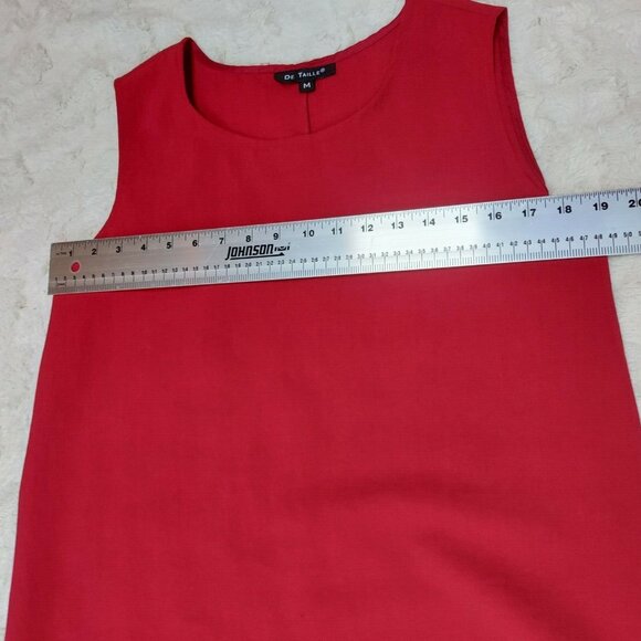 De Taille Womens 2-Piece Sleeveless Blouse With Long Sleeves Top Size Medium Red - Picture 10 of 12